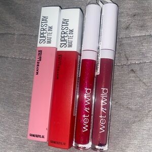 Lipstick makeup pink and red